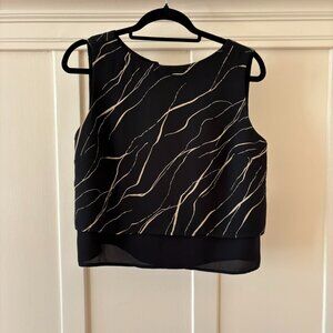 90s Vintage Layered Sleeveless Blouse Minimalist Jacqueline Ferrar MEDIUM